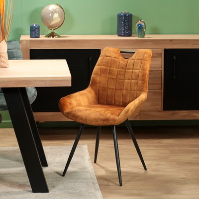 Chaise moutarde avec poignée (lot de 2) MALMOE PIER IMPORT