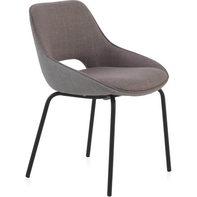 x4 chaises tapissée bicolore granate et  pieds métal RECOLLECTION
