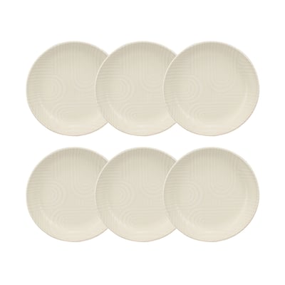 Lot de 6 assiettes creuses 20,5cm en grès, DUNE NOVASTYL