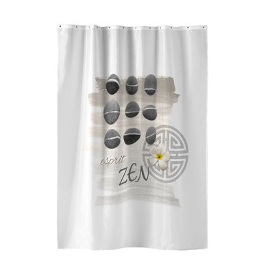 Rideau de douche avec crochets Zenitude DOUCEUR D'INTÉRIEUR