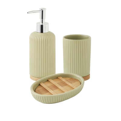 Set salle de bain strié 3 pièces céramique bambou SMART GUY LEVASSEUR