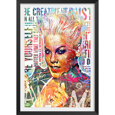 Affiche illustration graffiti pink HEXOA