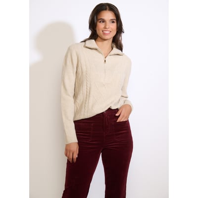 Pull zippé à torsades LOLALIZA