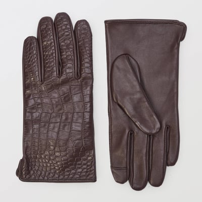 Gants en cuir imitation crocodile MONOPRIX