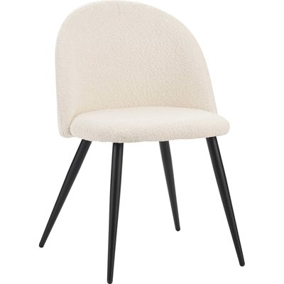 Chaise design blanche assise alpaga pieds noirs élégante RECOLLECTION