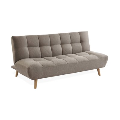 Canapé convertible, banquette clic clac 3 places tissu pieds bois d'hévéa AXEL SWEEEK