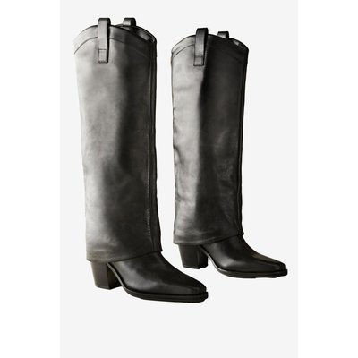 Bottes western hauteur genou avec guêtres NEXT