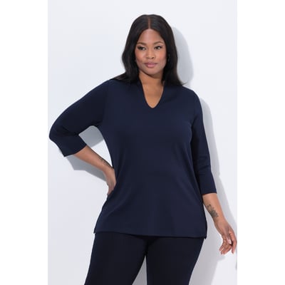 T-shirt à manches 3/4 et col calice en coton ULLA POPKEN