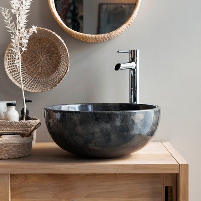 Vasque ronde en marbre light grey MIA TIKAMOON