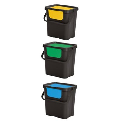Lot de 3 poubelles de tri 24L 5FIVE SIMPLY SMART