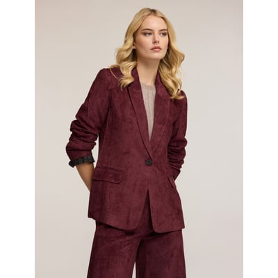 Blazer Sportif Long Pour Femme Mymyguoe - Velours Côtelé Léger Avec Poches Et Boutons