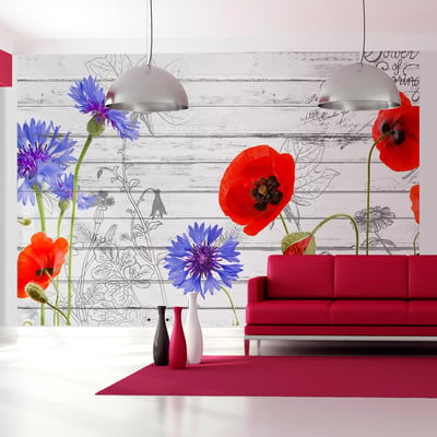 Papier peint intissé panoramique Fleurs Wildflowers EDEN