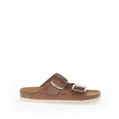 Mules en cuir lisse à talon plat GABOR