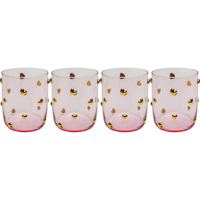 Lot de 4 verres à eau, PARTY HEARTS KARE DESIGN