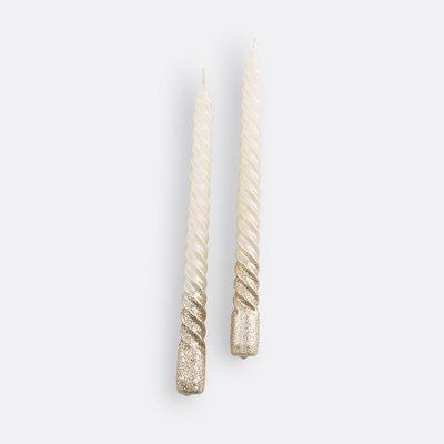 Lot de 2 bougies torsadées paillettes, Caspar LA REDOUTE INTERIEURS