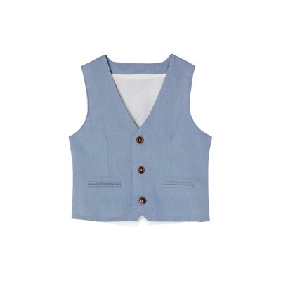 Veste sans manches de cérémonie en coton/ lin VERTBAUDET