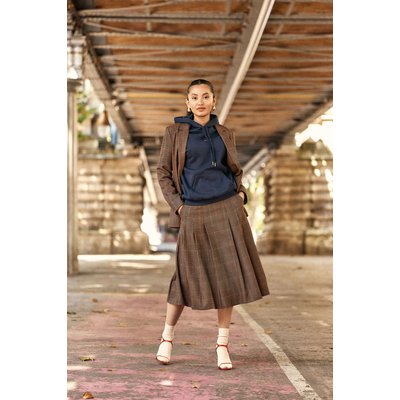 Jupe longueur midi evasée imprimé jacquard JEANNE LA PETITE ETOILE