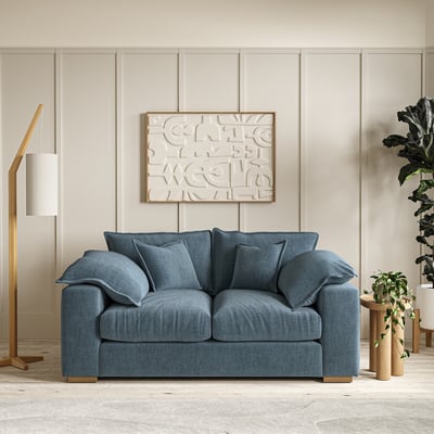 Camille Vintage Chenille 2 Seater Sofa with Oak Feet ÉDITÉ