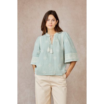 Blouse manches 3/4 détails brodés SEE U SOON