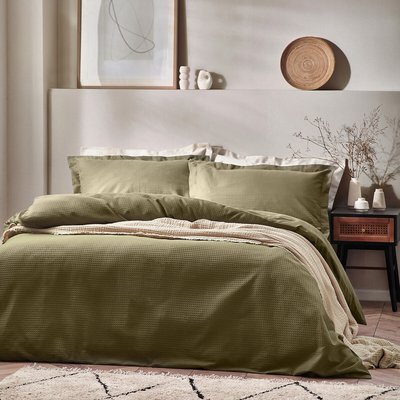 Waffle Cotton Textured Duvet Cover Set YARD