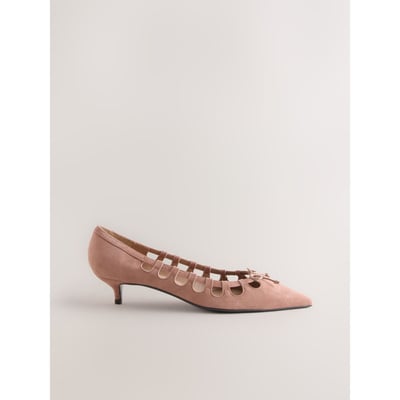 Chaussures en daim à petit talon et découpes NEXT