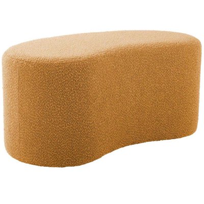 Pouf en tissu bouclette Ada Wave Vert taupe LEITMOTIV