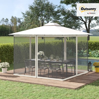 Moustiquaires pour gazebos Nylon Noir OUTSUNNY