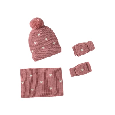 Ensemble tricot bonnet, snood et mitaines VERTBAUDET