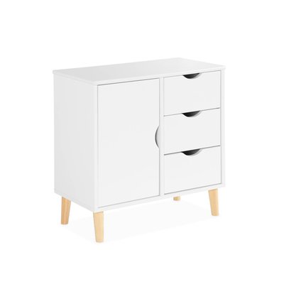 Commode pour enfant décor bois 1 porte 3 tiroirs TOBIAS SWEEEK