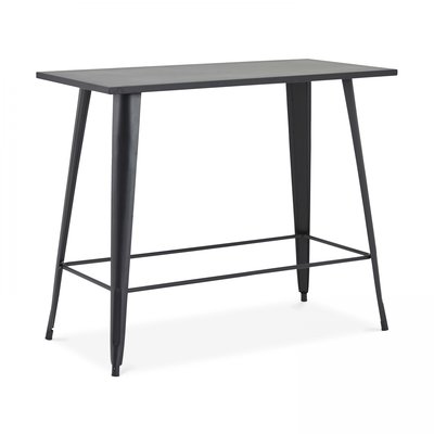 Table haute rectangulaire de style industriel, New-York OVIALA