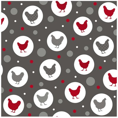Nappe Toile cirée au mètre Poule suzette DOUCEUR D'INTÉRIEUR