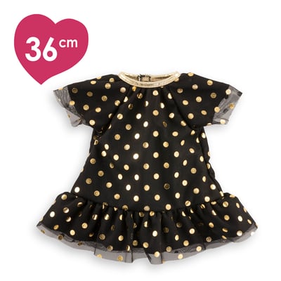 Petite Robe Noire - Pois Or pour poupée ma Corolle COROLLE