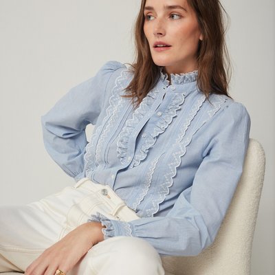Gestreepte romantische blouse, Signature EUGENIE LA REDOUTE COLLECTIONS