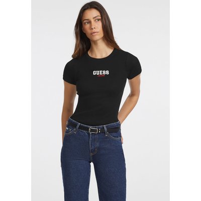 T-Shirt Slim Maille Côtelée Brodé GUESS JEANS