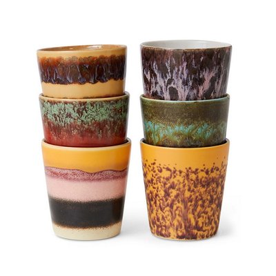 Tasses à café grès  Valley set de 6 HKLIVING