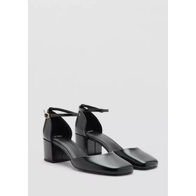 Chaussures à talon en cuir vernis MANGO