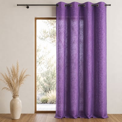 Rideau en jacquard à imprimés et à rayures verticales HOME MAISON