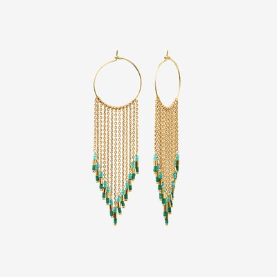 Boucles d'oreilles dorées grand modèle - FOLK CAROLINE NAJMAN