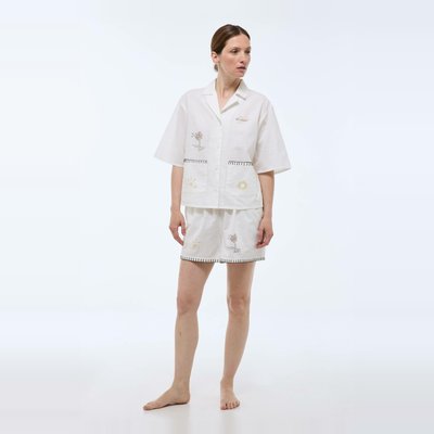Pyjashort brodé en coton BIO GOTS MONOPRIX