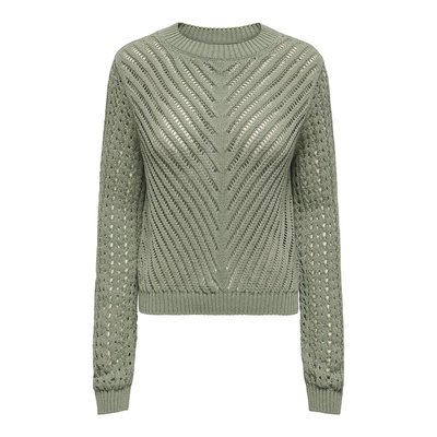 Pull col rond en maille ajourée JDY
