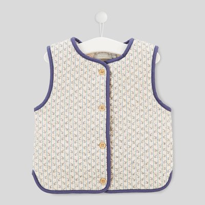Gilet sans manche col rond matelassé doublé effet mouton BOUT'CHOU