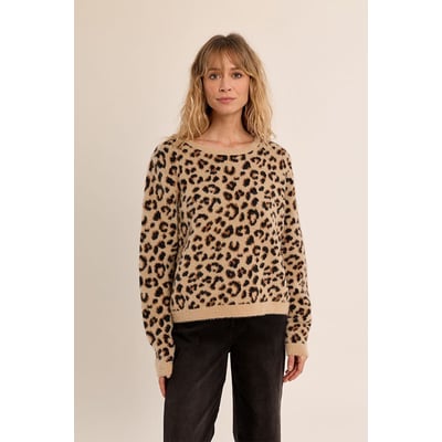 Leopard Print Crew Neck Jumper MOLLY BRACKEN