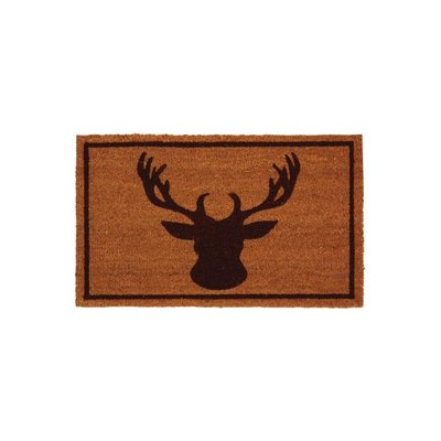 Paillasson coco intérieur extérieur 75 x 45 cm Tête de cerf encadrée AUBRY GASPARD