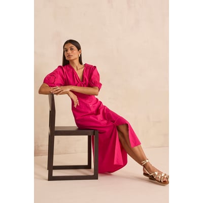 Robe longue et droite en coton LAURENE Maison 123