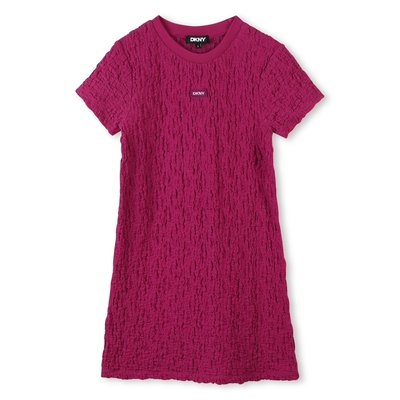 Robe gaufrée à manches courtes DKNY