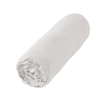 Drap Housse en Lin Lavé 140 x 190 cm Caramel EDEN