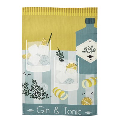 Torchon imprimé en métis, GIN TONIC COUCKE