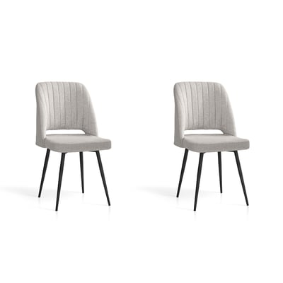 Lot de 2 chaises tissu et métal, VEYRA HISPANOHOGAR