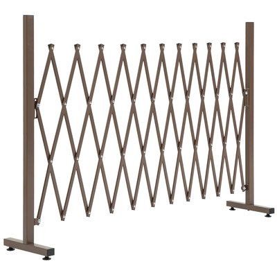 Barrière extensible rétractable 300L x 31l x 103H cm alu métal marron OUTSUNNY
