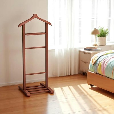 Valet de chambre bois brun avec plateau vide-poches SITIA PIER IMPORT